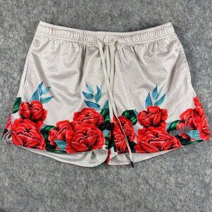 Rawgear Mens Shorts Roses Size XL White Mesh Athletic